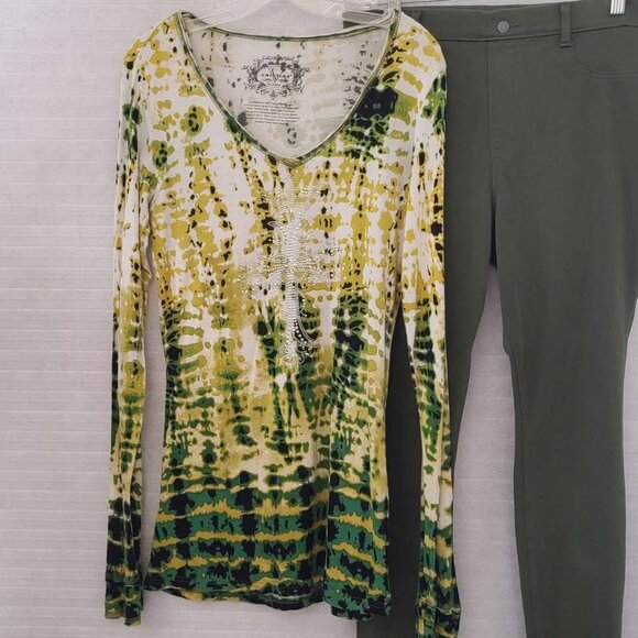 V Cristinia Top XL & Olive Green Leggings Large - Picture 8 of 9